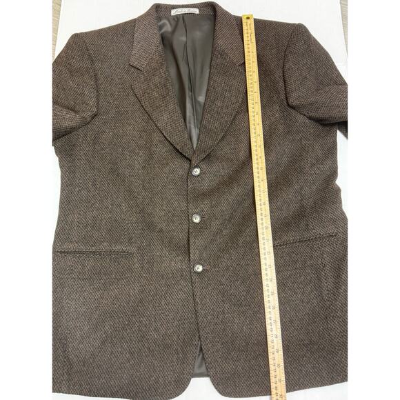 Tom Tailor Men's Sport Coat Jacket Size 44L Cashmere Blend Dark Brown - Picture 6 of 11